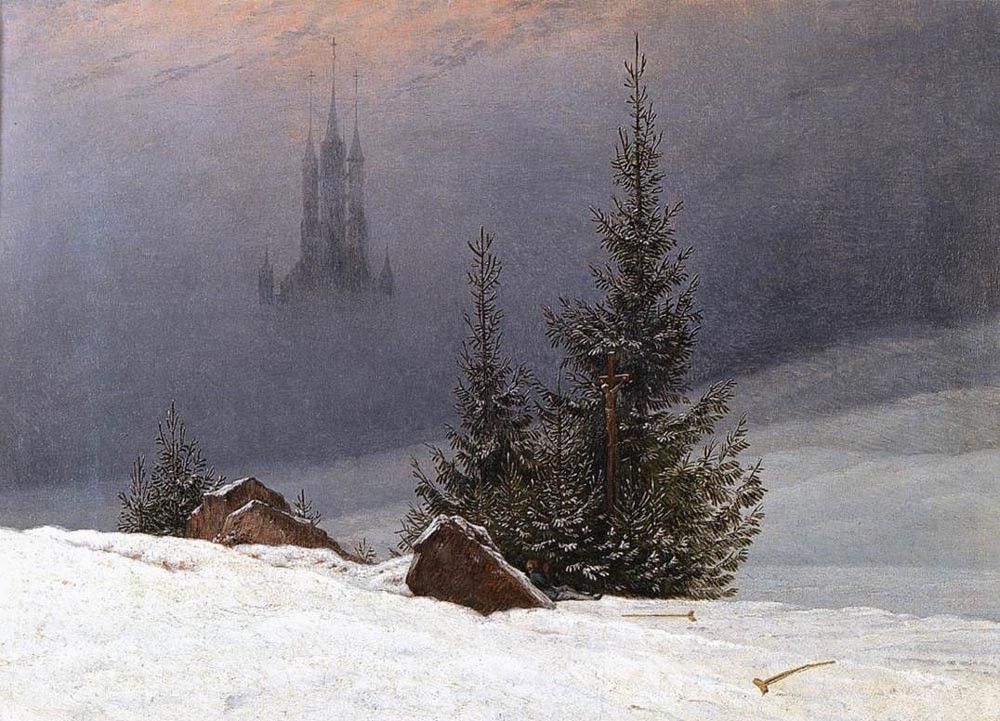 Caspar David Friedrich Winter Landscape with Church